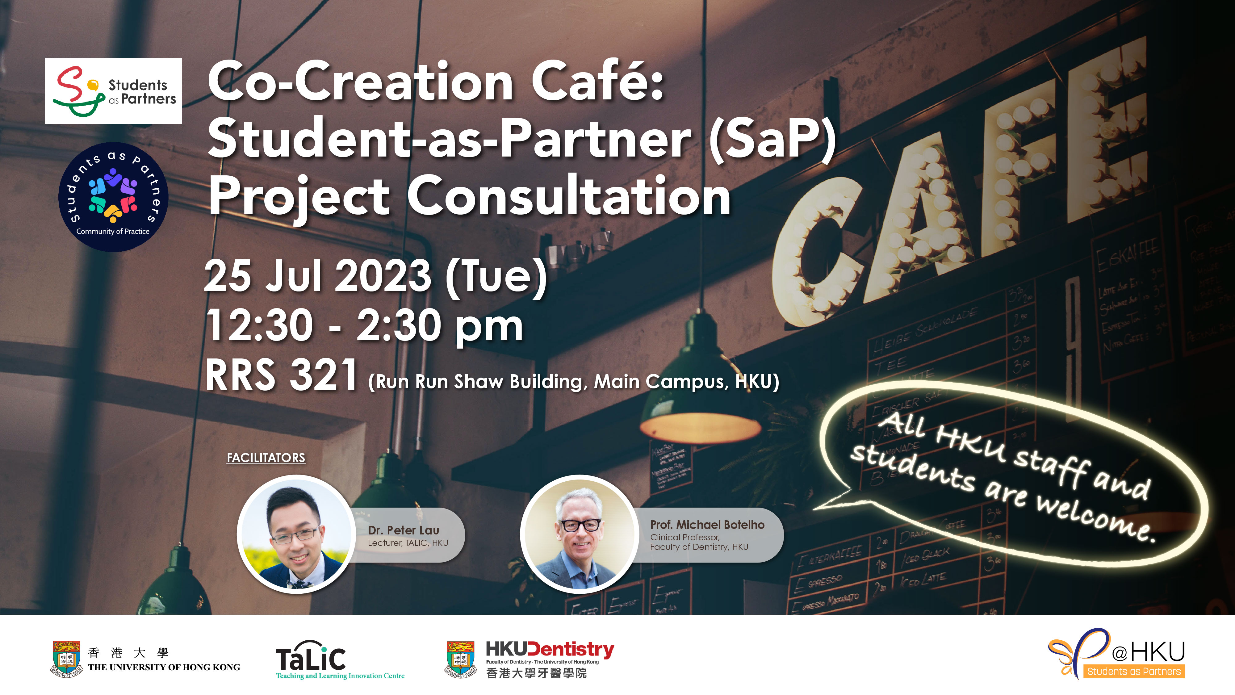 Co-Creation Café: Students as Partners (SaP) Project Consultation